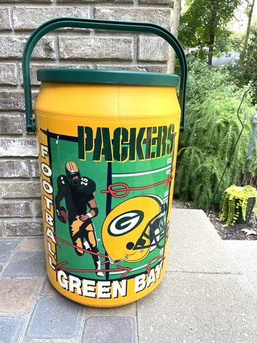 VTG 90s Green Bay Packers Can Shape Cooler Kooler Kraft NFL 1997 Yellow Beer EUC Cover