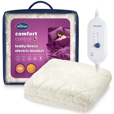 Silentnight Teddy Fleece Electric Under Blanket Fleecy Sigle Double King Heated - Image 1 of 4
