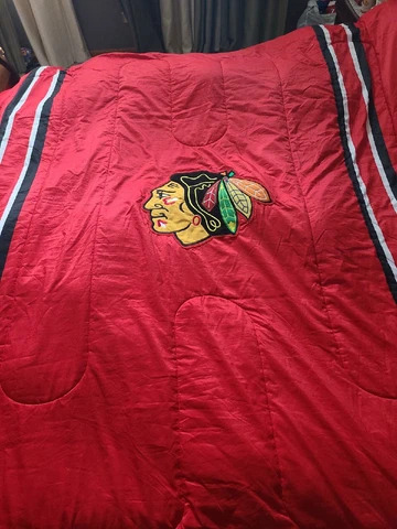 Chicago Blackhawks Twin Comforter "Draft” Official NHL Cover