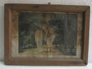 Impresión antigua vintage de Mahatma Gandhi con impresión de papel de hombre con marco de madera  - Imagen 1 de 8