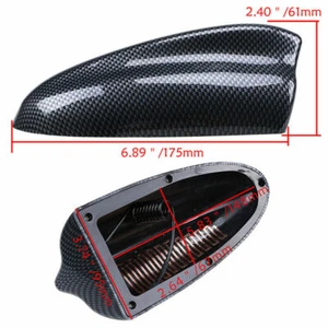 Car Roof Radio AM/FM Signal Shark Fin Style Aerial Antenna Carbon Fiber Style - Foto 1 di 12