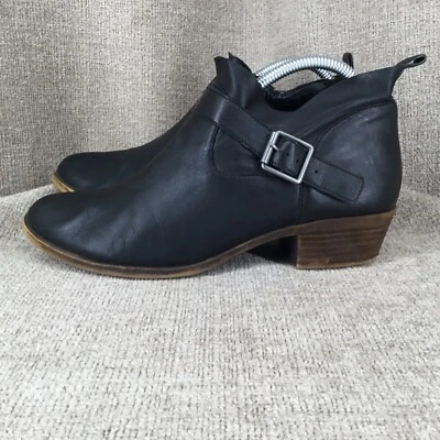 Botas al tobillo Lucky Brand para mujer 9,5 Boomer de cuero negro con hebilla correa occidental Foto 1 de 4