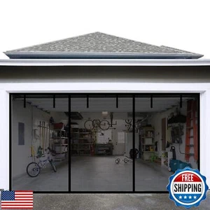 Garage Door Screen for 2 Car Garage, Sunmoxia 16x7Ft Fiberglass Mesh Door Scr - Picture 1 of 5
