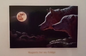 WOLVES AT FULL MOON PHOTO FRIDGE MAGNET  -  M45F - Picture 1 of 1