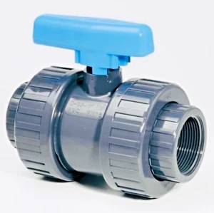 "PVC Kugelhahn Doppelvereinigung BSP Gewinde (Imperial) - (1/2"" bis 2") - Bild 1 von 1