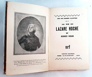 NRF Gallimard 1926 La vie de Lazare Hoche par Georges Girard ORIGINAL NUMEROTE - Imagen 1 de 7