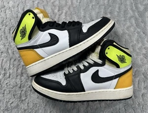 Air Jordan 1 Retro High 5Y White Black Volt University Gold 575441-118 Sports - Picture 1 of 9