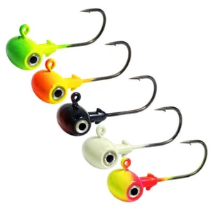 20 pezzi calcio piombo Jig Heads ami da pesca crappie taglia 1/8 1/6 1/4 1/3 1/2 oz - Foto 1 di 10