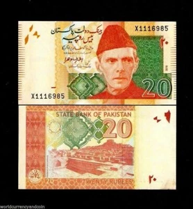 PAKISTAN 20 RUPEES NEW 2016 *x* REPLACEMENT MOHENJODARO UNC BILL BANK NOTE - Picture 1 of 2