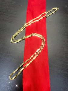Solid 10K Yellow Gold 2mm Thick Cuban Chain Necklace 18" 2.4g - Picture 1 of 5