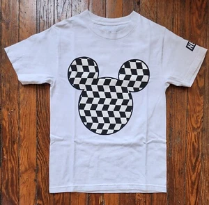 NEFF Disney Mickey Mouse Head Ears Op Art Black & White T Shirt Men's Small S - Picture 1 of 3