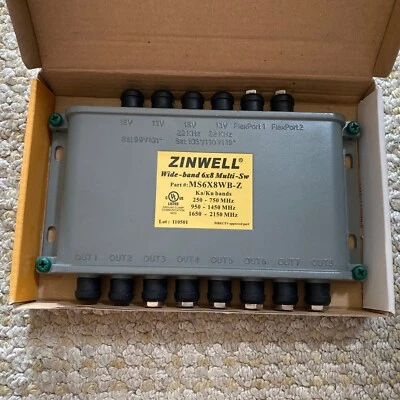 Zinwell MS6x8WB-Z Wide-Band 6x8 Multi-Switch For Ka/Ku Dish Antenna New - Image 1 of 3