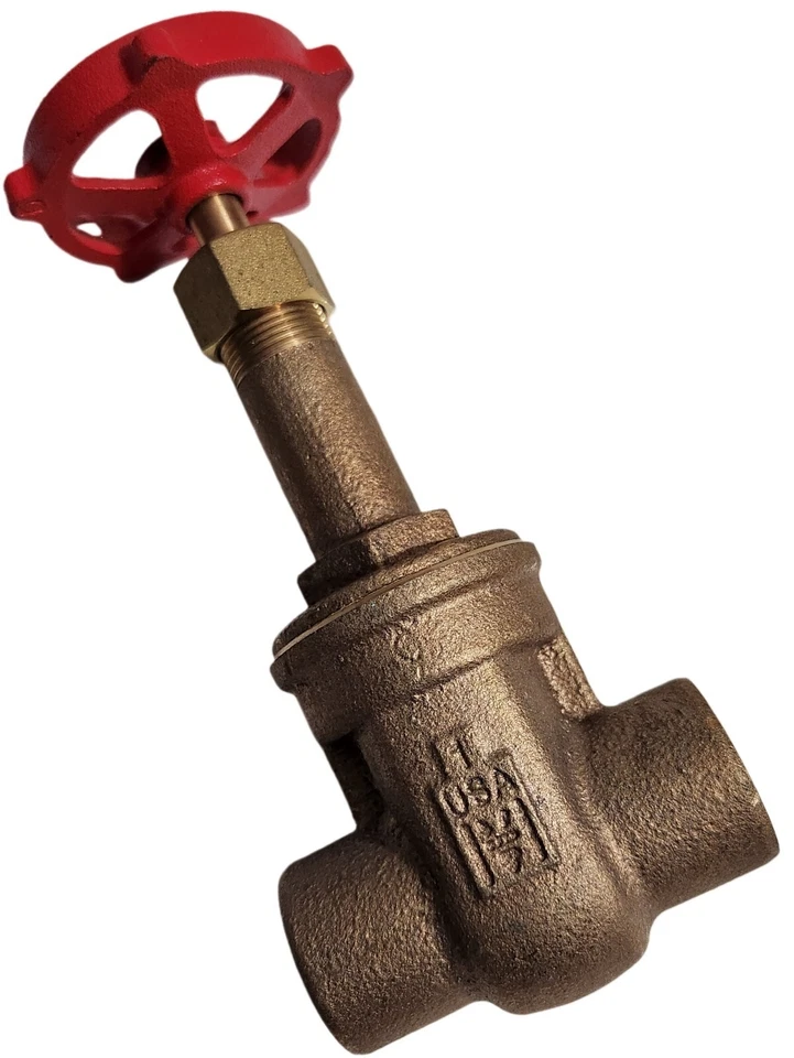 Milwaukee Gate Valve 1.0 in dia. solder ends bronze 200 psi, Class 125, Rising - Image 1 of 4