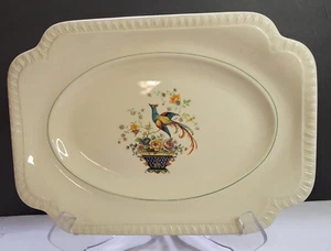 Vtg Salem China Heirloom Bird of Paradise Rectangle 14" Serving Platter Plate - Picture 1 of 7
