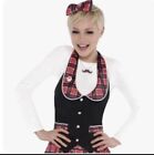 Junior Geek Chic Vest & hair bow kit Halloween costume-bow upgraded