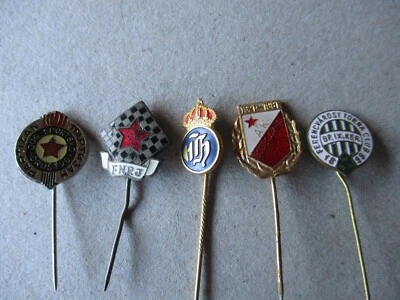 Vintage 5 x Soccer Club Pins - image 1 of 4