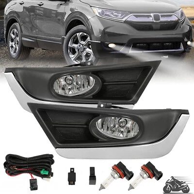 For Honda CRV CR-V 2017 2018 2019 Front Bumper Fog Lights Driving Lamps w/Bulbs - Image 1 of 4