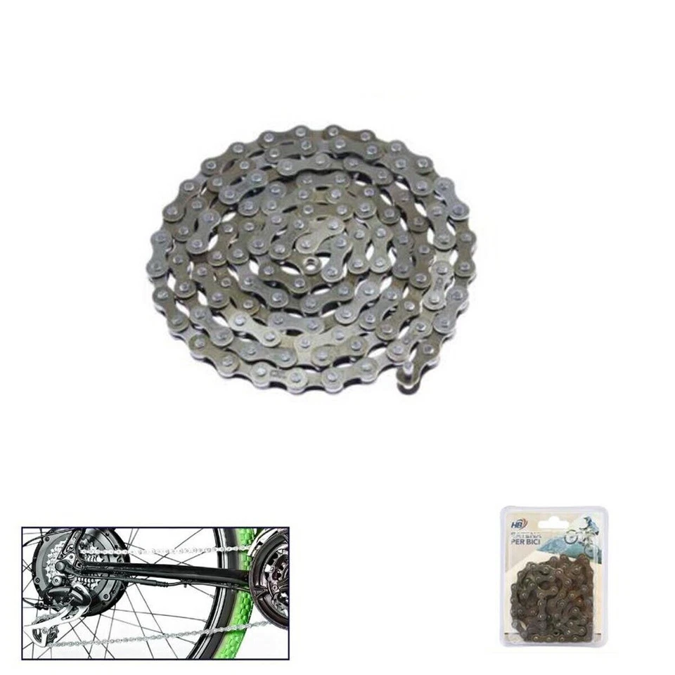 CATENA PER BICI BICICLETTA MTB CICLO RICAMBI 116 MAGLIE RICAMBIO 94264 - Immagine 1 di 1