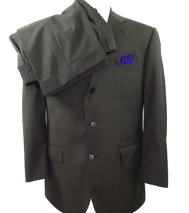 Brooks Brothers Pure Imported Wool Solid Green Two Piece Men Suit 31x30 43 R USA - Picture 1 of 24