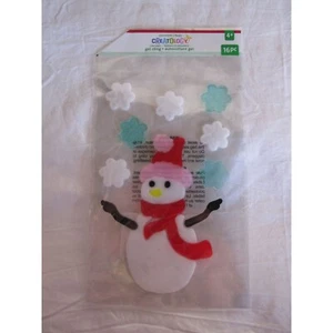 NUEVO Navidad Snowoman Copos de Nieve Ventana Gel Se adhiere 16 piezas Pegatinas Decoraciones - Imagen 1 de 2