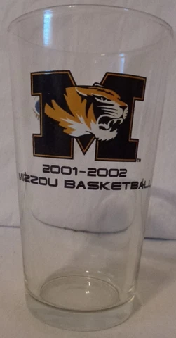UNIVERSITY OF MISSOURI TIGERS 2001-2002 MIZZOU BASKETBALL BUDWEISER PINT GLASS Cover