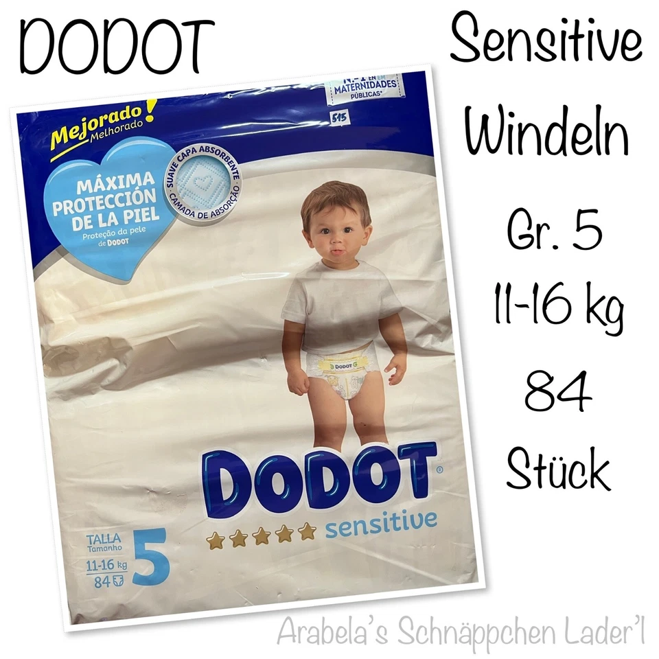 DODOT Sensitive Windeln Größe 5 11-16 kg 84 Stück Mejorado