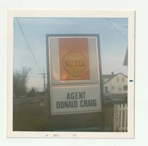 Vtg Shell Oil Sign Agent Donald Craig Photo December 1972 Gas Residence Winter - Picture 1 of 2