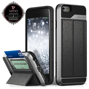 Vena vCommute Leather Wallet Card Slot Stand Shockproof Case for iPhone 6/6S - Picture 1 of 9