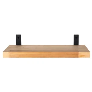 Regalbrett Holz 120x25 cm - Wandregal aus Holz mit Metallstütze – Hängeregal - Bild 1 von 7