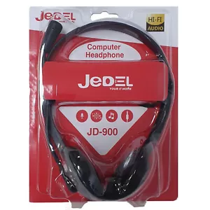 Stereo Headset Headphones Boom Microphone 2 X 3.5mm Jack On Ear Mic Adjustable - Picture 1 of 3