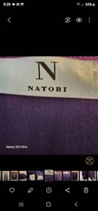 Natori Solid Velvet Shirt/Poncho/Cape Purple 1X Cape Sleeves Elasticized Cuffs - Picture 1 of 12