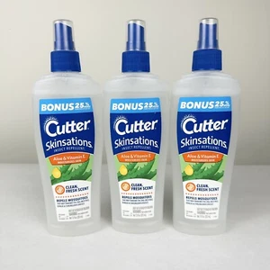 Cutter Skinsations Mosquito Insect Repellent + Aloe Vitamin E 6 oz 3 Bottles NEW - Picture 1 of 2