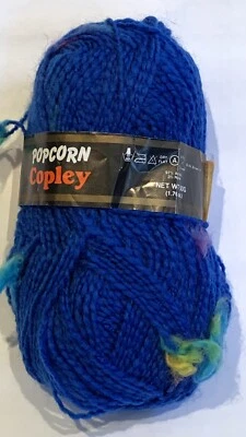 Copley Yarn Popcorn 97% Acrylic/3% Nylon Color #825 BLUE VARIEGATED Britain - Image 1 of 3