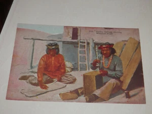 CUENTAS WAMPUM PERFORACIÓN PUEBLO INDIOS - POSTAL TEMPRANA - Imagen 1 de 2