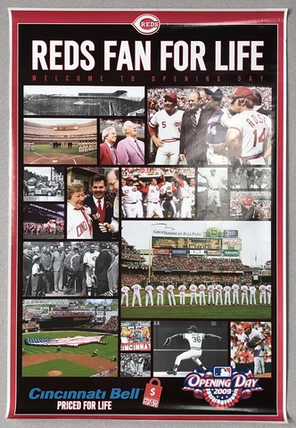 2009 Cincinnati Reds Opening Day Poster 24x36 Soto Rose Aaron Marty & Joe Cover