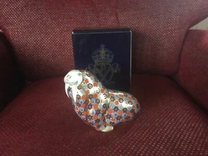 Royal Crown Derby 'Walrus' Original Paperweight 1st Quality Gold Stopper - Picture 1 of 7