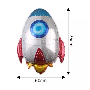 Space Rocket Spaceship Stars Galaxy Astronaut Kids Birthday Party Balloon Large - Picture 1 of 1