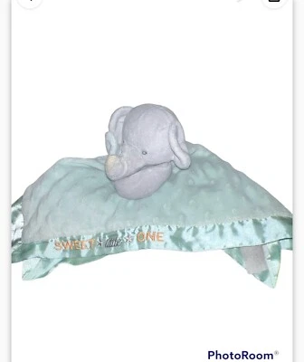 Child Of Mine Green Dot Elephant Security Rattle Blanket Lovey Infant Baby Toy - Image 1 of 3
