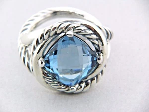 DAVID YURMAN INFINITY RING WITH HAMPTON BLUE TOPAZ SIZE 7 - Picture 1 of 7