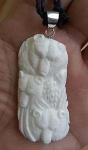 Bären & Adler Seefalke Büffelknochen handgeschnitzter Anhänger mit Silberballen Halskette - Bild 1 von 8