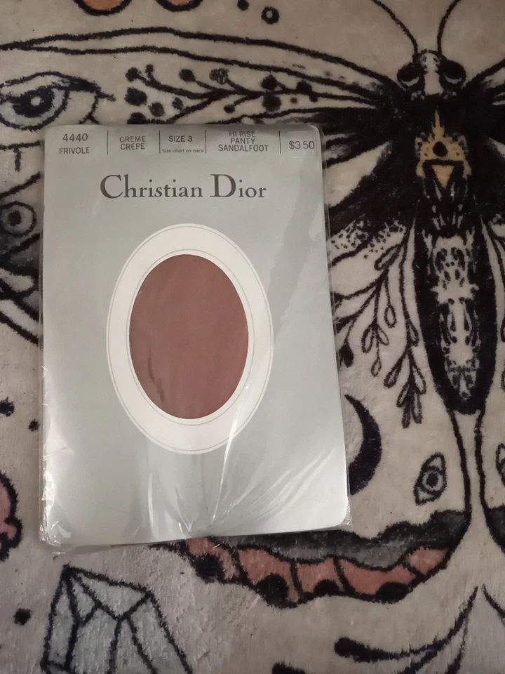 Christian Dior Pantyhose Size 3 Vintage 4440 Creme Hi-rise Panty Sandalfoot NIP - Image 1 of 4