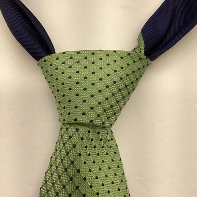 "Corbata Tommy Hilfiger verde azul geométrica 100 % seda 59x3,75""" Foto 1 de 4