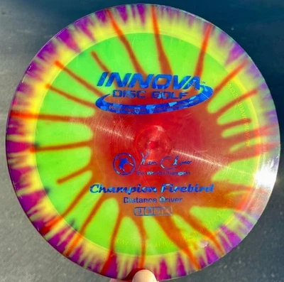 Innova Champion Firebird - FLAT - 12x KC Swoosh - IDye Classic Disc Golf Driver - Image 1 of 4