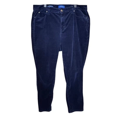 Talbots Womens Size 16W High Rise Straight Leg Curvy Fit Blue Corduroy Pants - Image 1 of 4
