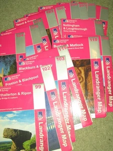 OS Ordnance Survey Landranger maps, surplus stock to clear - very good condition - Picture 1 of 34