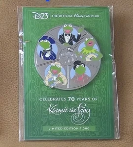Prendedor Disney D23 The Muppets Kermit the Frog 70 aniversario 2025 LE 1000 - Imagen 1 de 1