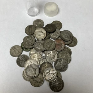 1942-1945 Silver War Nickel, P’s D’s And S Mint Marks 40 Coins Total, 1 Roll - Picture 1 of 4