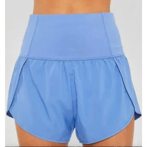 Love Tree Blue High Waisted Quick Dry Workout Athletic Shorts - Picture 1 of 5