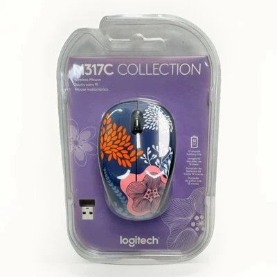NEW Logitech Wireless Mouse (M317C 910-005756) Soft Touch Wheel - Forest Floral - Image 1 of 4