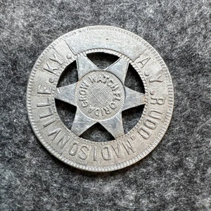 Ficha de recuerdo de feria personalizada tipo metal con reloj ¡Florida crece! insignia estrella - Imagen 1 de 4